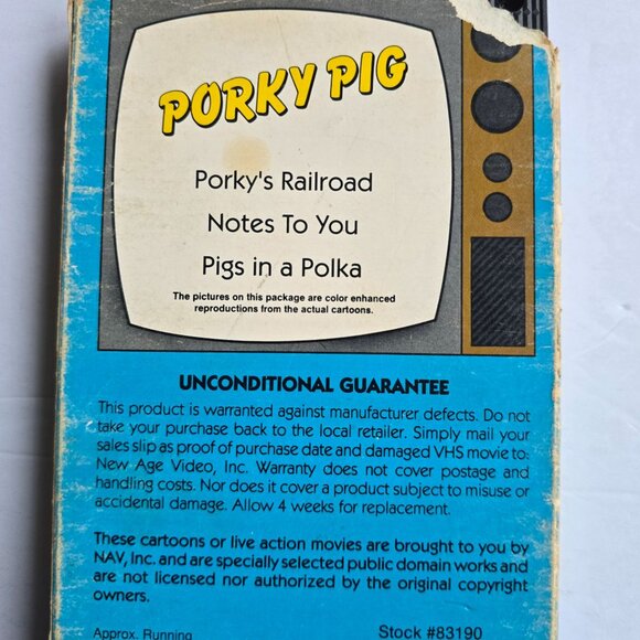Porky Pig Cartoon Classics VHS - Porkys Railroad Notes To You Pigs In A Polka - - Picture 11 of 16